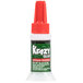 A green and white bottle of Krazy Glue with a red cap.