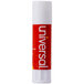 A Universal clear glue stick with a red and white label.