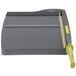 A black and grey Swingline paper cutter with a green handle.
