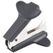 A black Universal jaw style staple remover with silver metal.