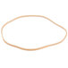 A beige Universal rubber band on a white background.