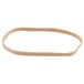 A close-up of a beige Universal rubber band.