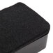 A black synthetic wool felt eraser with a white background.