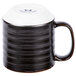 A black and white Tuxton Lava China mug.