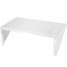A white rectangular Crown Verity removable end shelf.