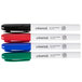 A Universal Dry Erase Marker set in three different colors.