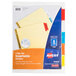 A package of Avery 11109 multicolored paper dividers with a blue and white label and red tab.