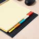 A file folder with colorful paper clips and Avery Buff Paper Dividers with colorful tabs inside.