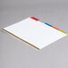 A white paper with red, blue, and white Avery Big Tab multi-color insertable dividers.