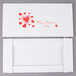 A white rectangular Valentine's Day candy box with a red heart and white border on the front.
