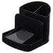 A black plastic Universal desk organizer with 6 sections.
