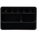 A black rectangular drawer organizer with nine compartments.