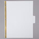 A white file folder with gold stripes and a white label on the tab.