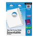 A blue and white box of Avery Big Tab extra wide clear insertable tab dividers with white tabs.