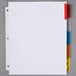 A white paper with colorful tabs.