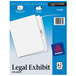 A package of Avery Premium Collated A-Z Side Tab Legal Exhibit Dividers with a file folder tab.