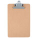A brown hardboard Universal clipboard with a metal clip.