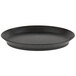 A black oval deli server with a short base.