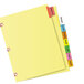 A yellow file folder with Avery Big Tab multi-color dividers.