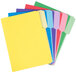 A group of colorful Universal file folders with plastic tabs.