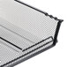 A black Universal side load stackable mesh tray on a white background.