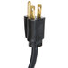 A black electrical cord with a gold-tipped plug for an APW Wyott Hot Dog Bun Warmer.