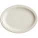 An ivory stoneware platter with a narrow rim.