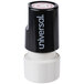 A red Universal 3/4" round pre-inked smile face stamp with the word "universal" in black.