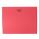 A red rectangular file folder with a black label on it.