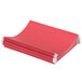 A stack of red UNV14118 letter size hanging file folders.