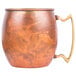 An American Metalcraft satin antique copper Moscow mule mug with a brown handle.