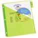 A green and white Avery folder with 5 plastic insertable tabs.