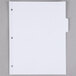 A white paper Universal 5-tab divider set with holes.