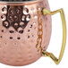 An American Metalcraft Hammered Copper Moscow Mule Mug with a copper handle.