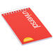A red Universal spiral bound notebook with the words "Narrow Ruled Memo Book" in white.