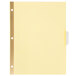 A yellow file folder with white extended length insertable tabs.