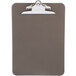 A Universal plastic clipboard with a silver metal clip.