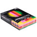 A box of Astrobrights cardstock paper in rainbow colors.