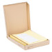 A cardboard box with yellow Universal Buff Clear 8-Tab Divider Sets inside.