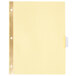 A yellow file folder with clear Universal extended length dividers with gold tabs.