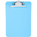 A blue Universal plastic clipboard with a silver clip.