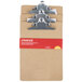A group of brown Universal hardboard clipboards with metal clips.