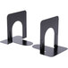 A pair of black metal Universal bookends.