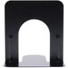 A black steel Universal bookend with a nonskid bottom and an arched design.