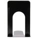 A black steel bookend with a white background.