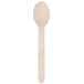 A Eco-gecko wooden spoon with a white handle on a white background.