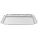 A rectangular stainless steel tray with a fluted pattern.