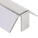 A close-up of a stainless steel radiant corner.
