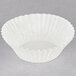 A white Hoffmaster fluted mini baking cup.