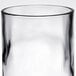 An Arcoroc clear glass wine tumbler with a black rim on a white background.